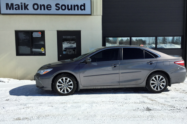 Toyota 2017 Camry with professional window tint in North Bay